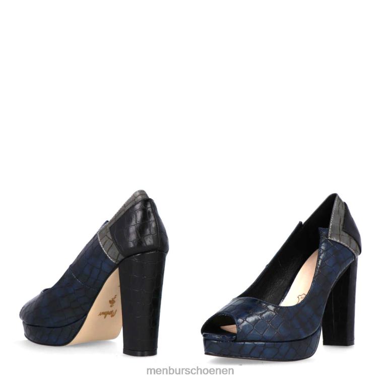 donkerblauw hoge hakken 64N064303 doorkruist vrouwen Menbur