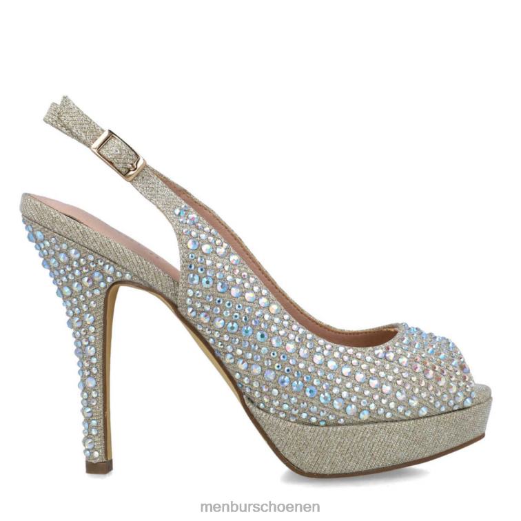 goud hoge hakken 64N06830 net vrouwen Menbur