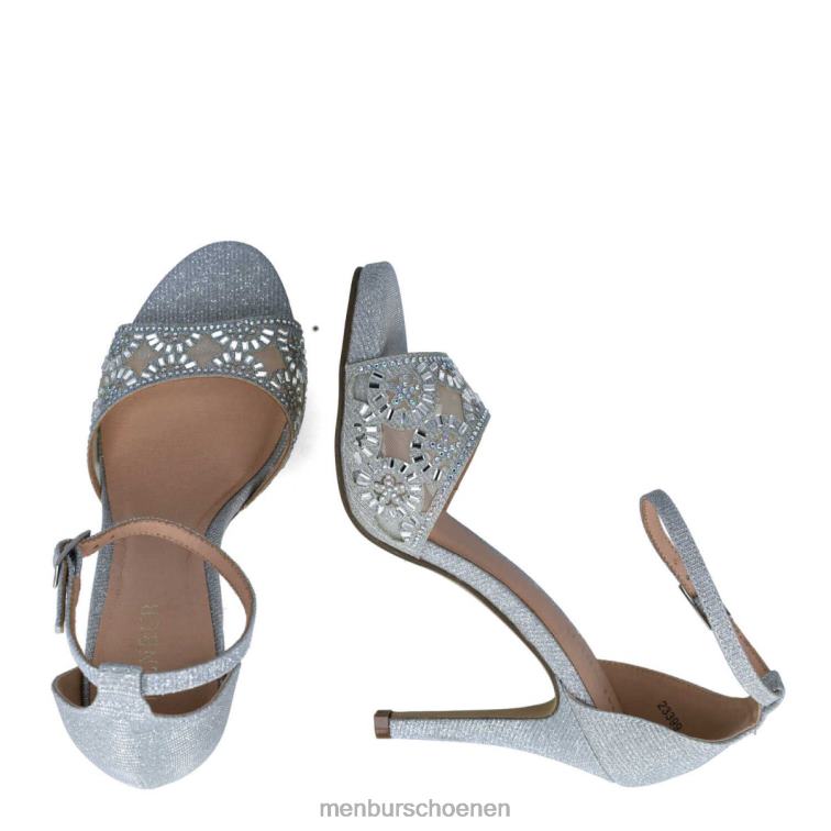 zilver hoge hakken 64N063888 hamburger vrouwen Menbur