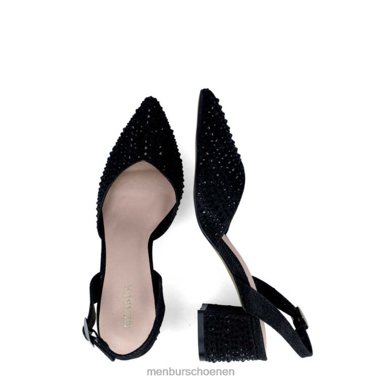 zwart middelhoge en lage hakken 64N061680 net vrouwen Menbur