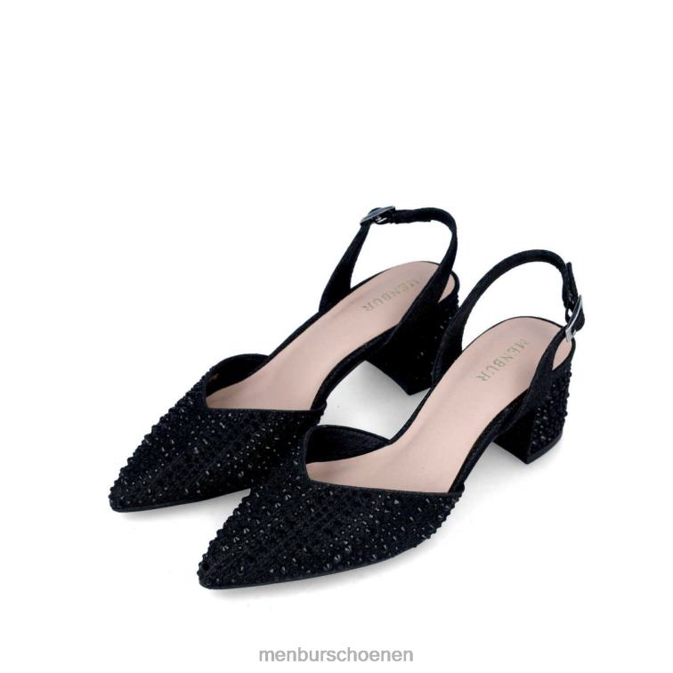 zwart middelhoge en lage hakken 64N061680 net vrouwen Menbur