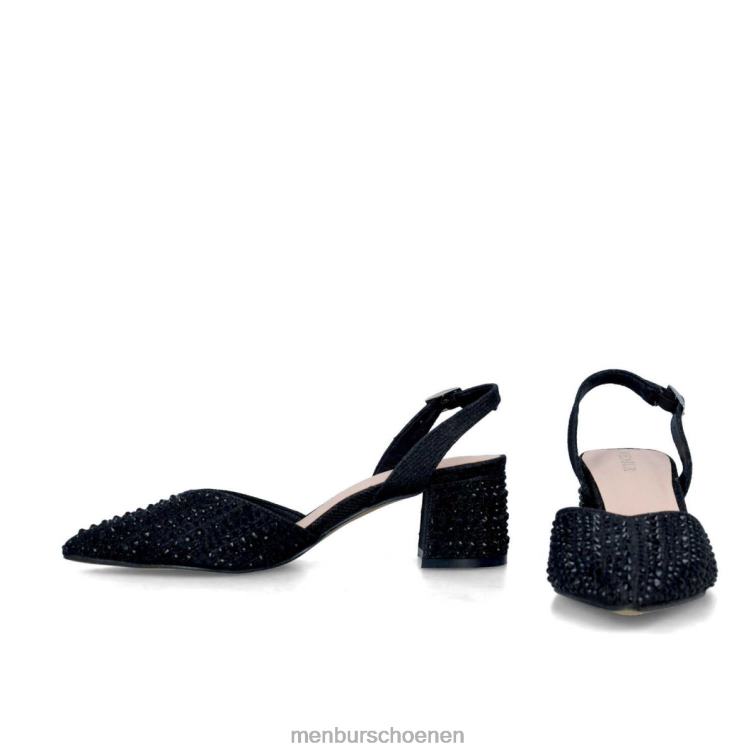 zwart middelhoge en lage hakken 64N061680 net vrouwen Menbur