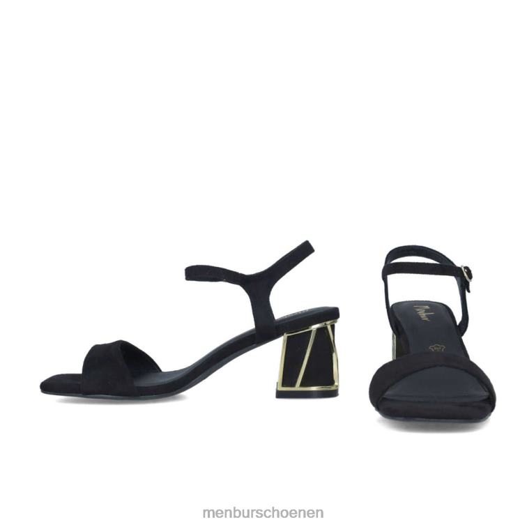 zwart sandalen 64N062801 equuleus vrouwen Menbur